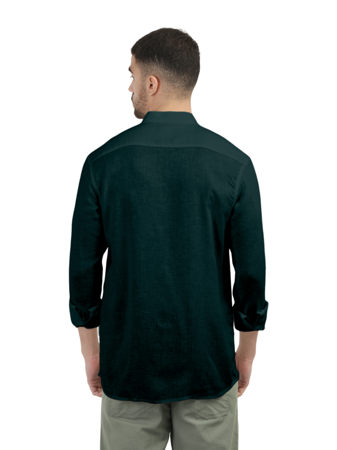 Dark Teal Solid Casual Shirt