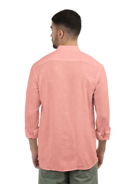 Coral Solid Casual Shirt