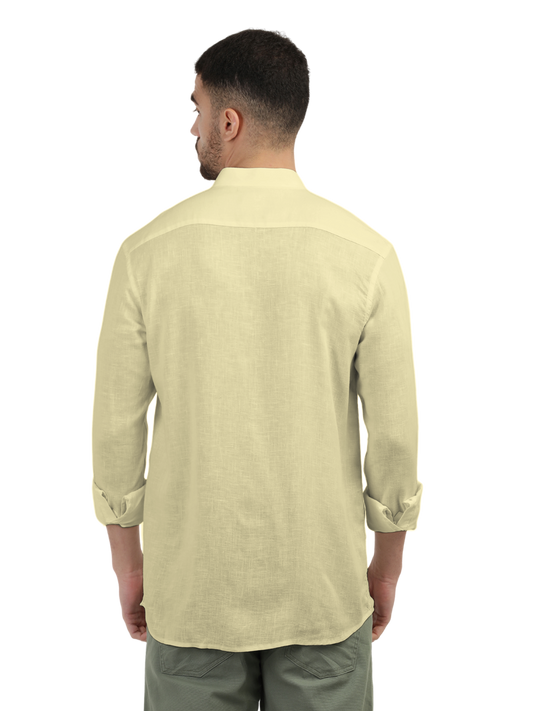 Butter Yellow Solid Casual Shirt