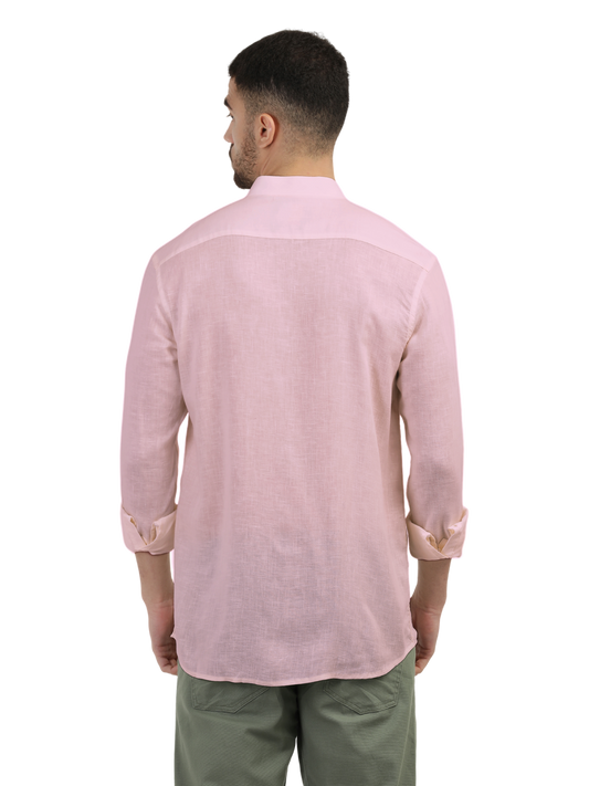 Baby Pink Solid Casual Shirt