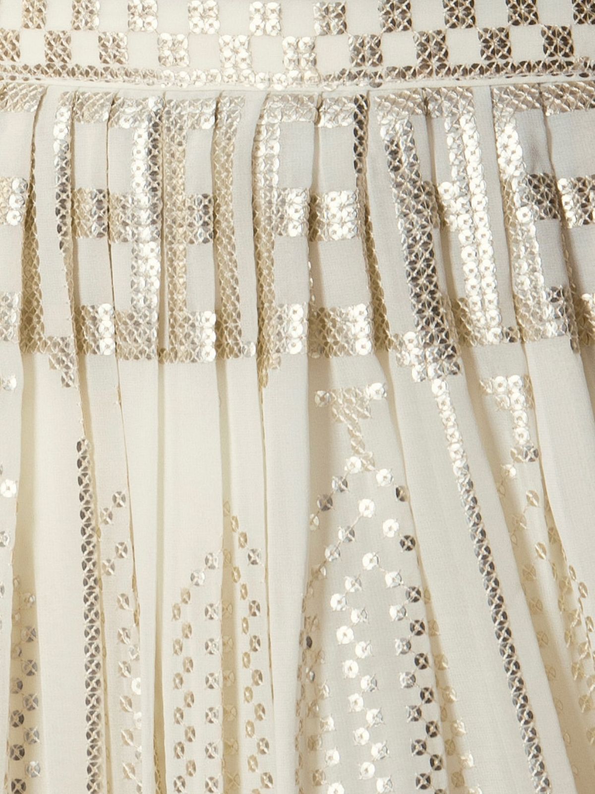 Odette White Georgette Embellished Semi-Stitched Lehenga For Women