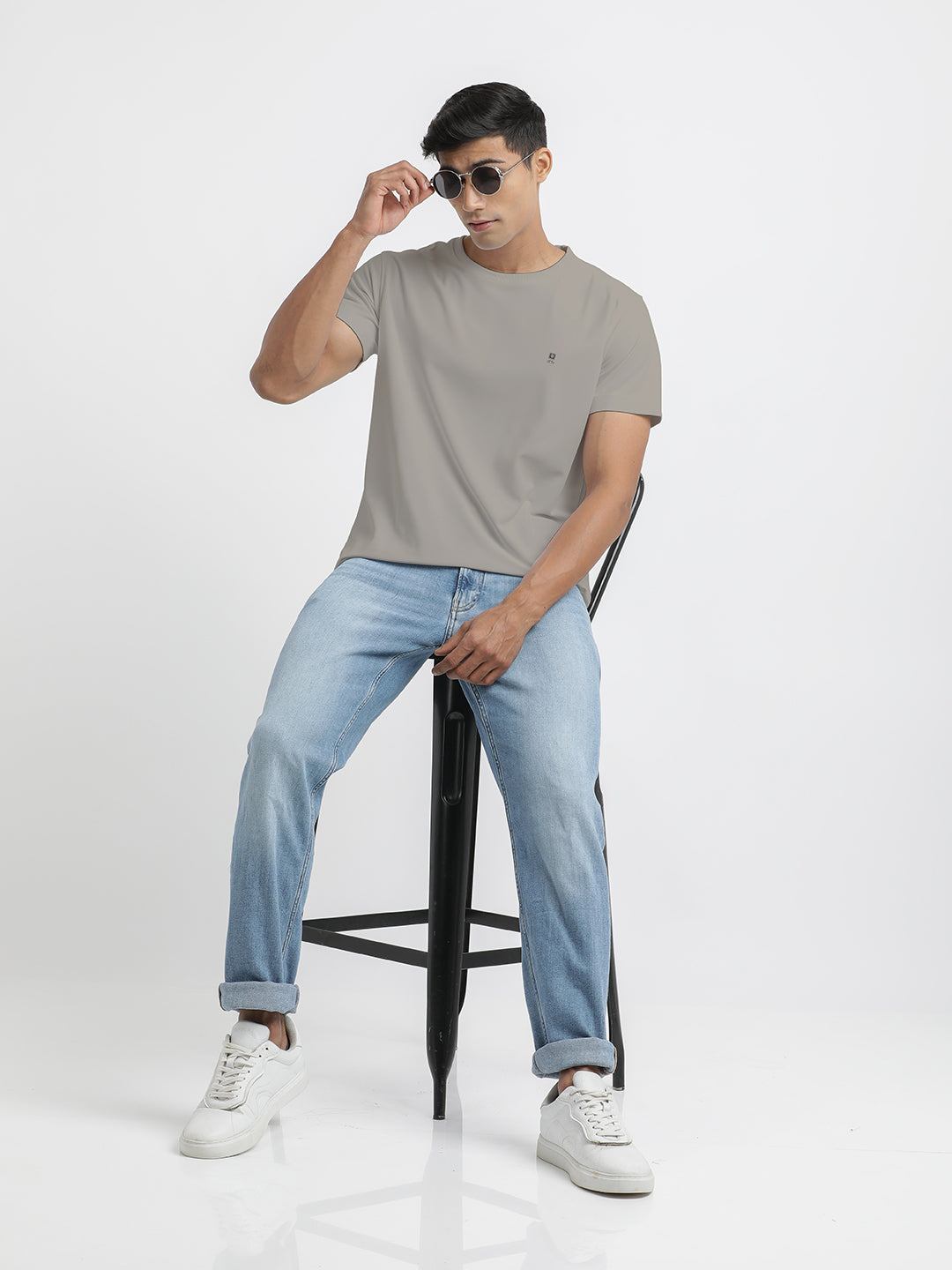 Peach Crew Neck T Shirt