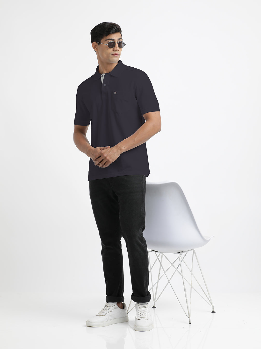 Dark Anthra Polo Collar T Shirt