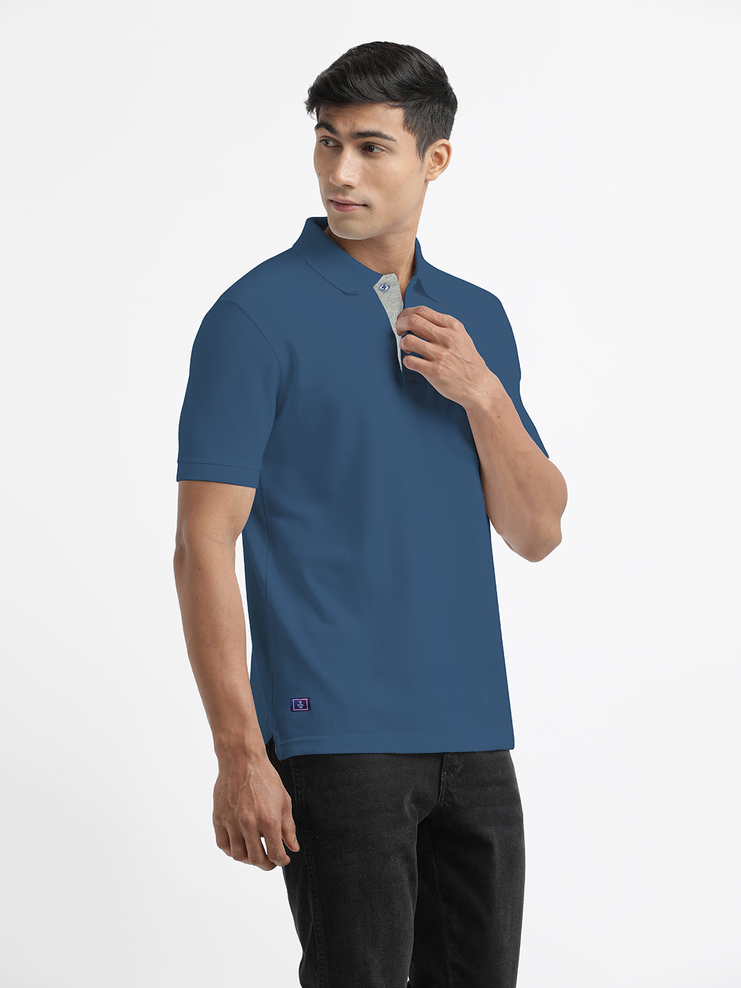 Denim Style Plain Polo Casual T Shirt
