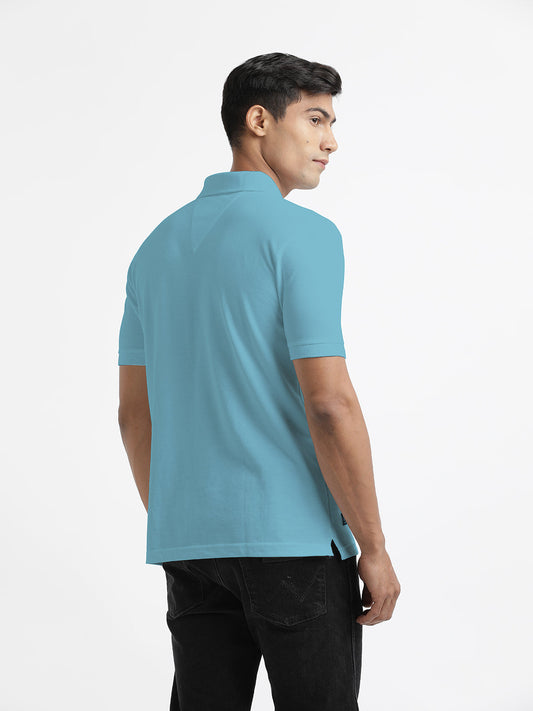 Steel Blue Plain Polo Casual T Shirt