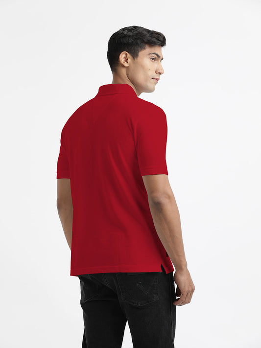 New Red Polo Collar T Shirt
