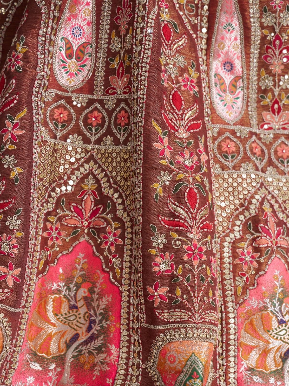 Odette Mauve Banarasi Silk Embroidered Semi-Stitched Lehenga For Women