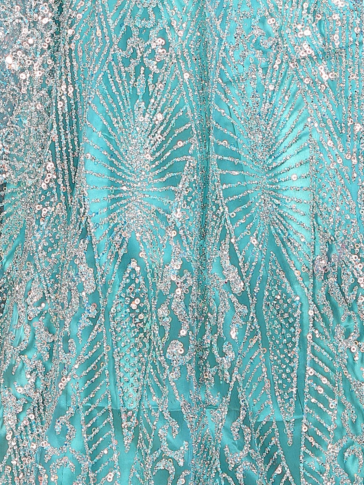 Odette Sky Blue Net Embellished Semi-Stitched lehenga For Women