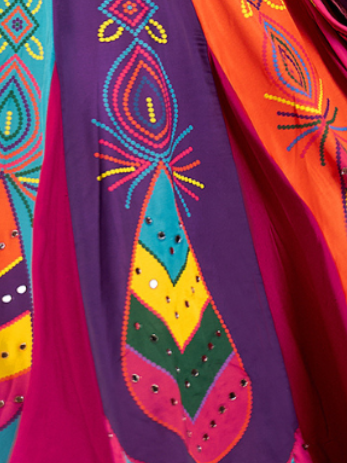 Odette Multicolor Silk Blend Printed Semi-Stitched Lehenga For Women