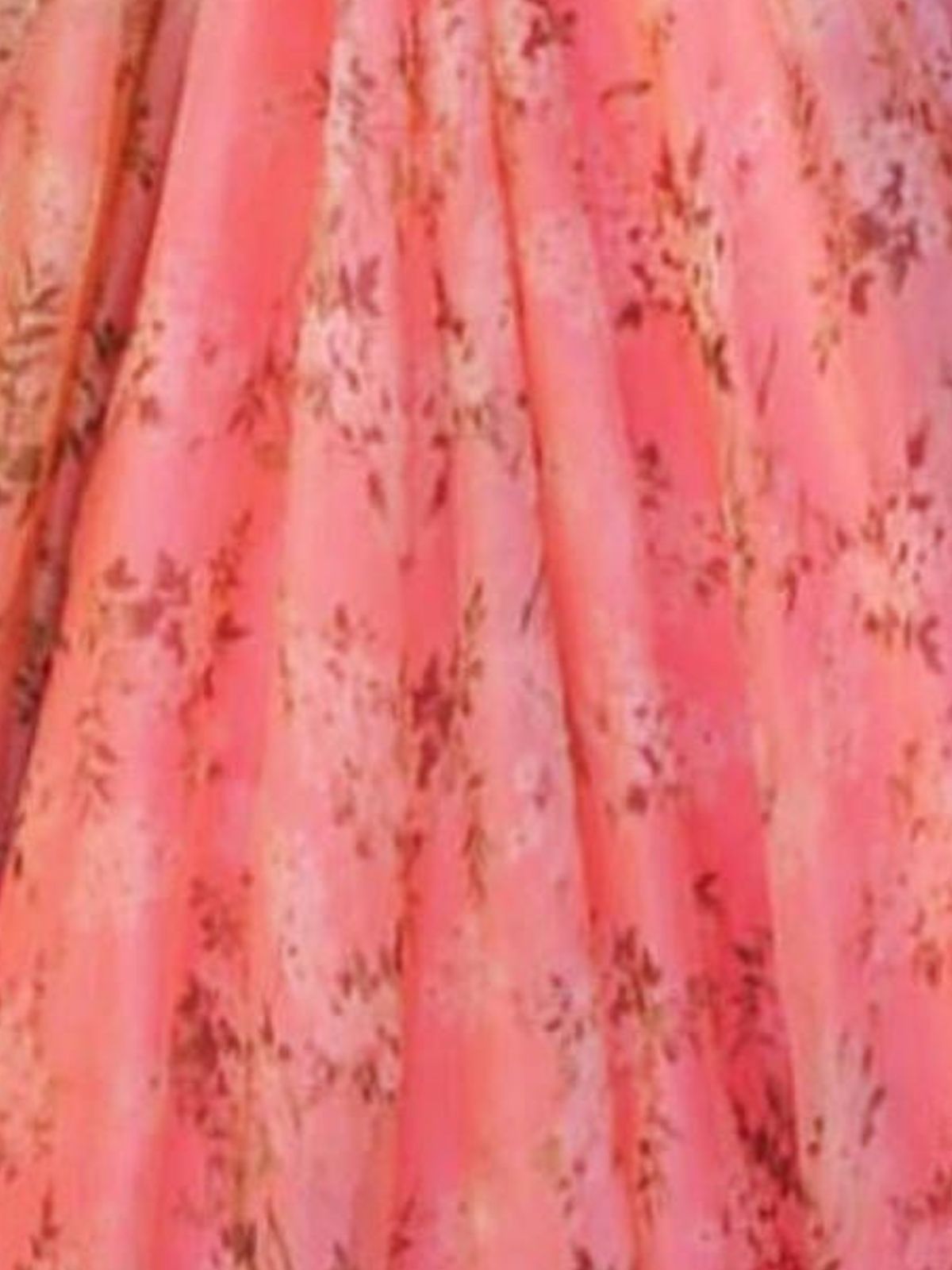 Odette Pink Organza Printed Semi-Stitched lehenga For Women