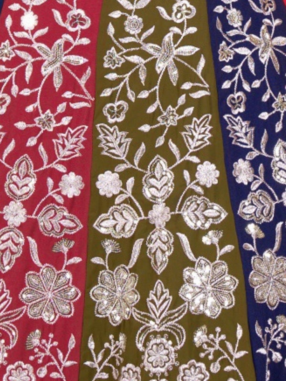 Odette Multicolor Georgette Embroidered Semi-Stitched lehenga For Women