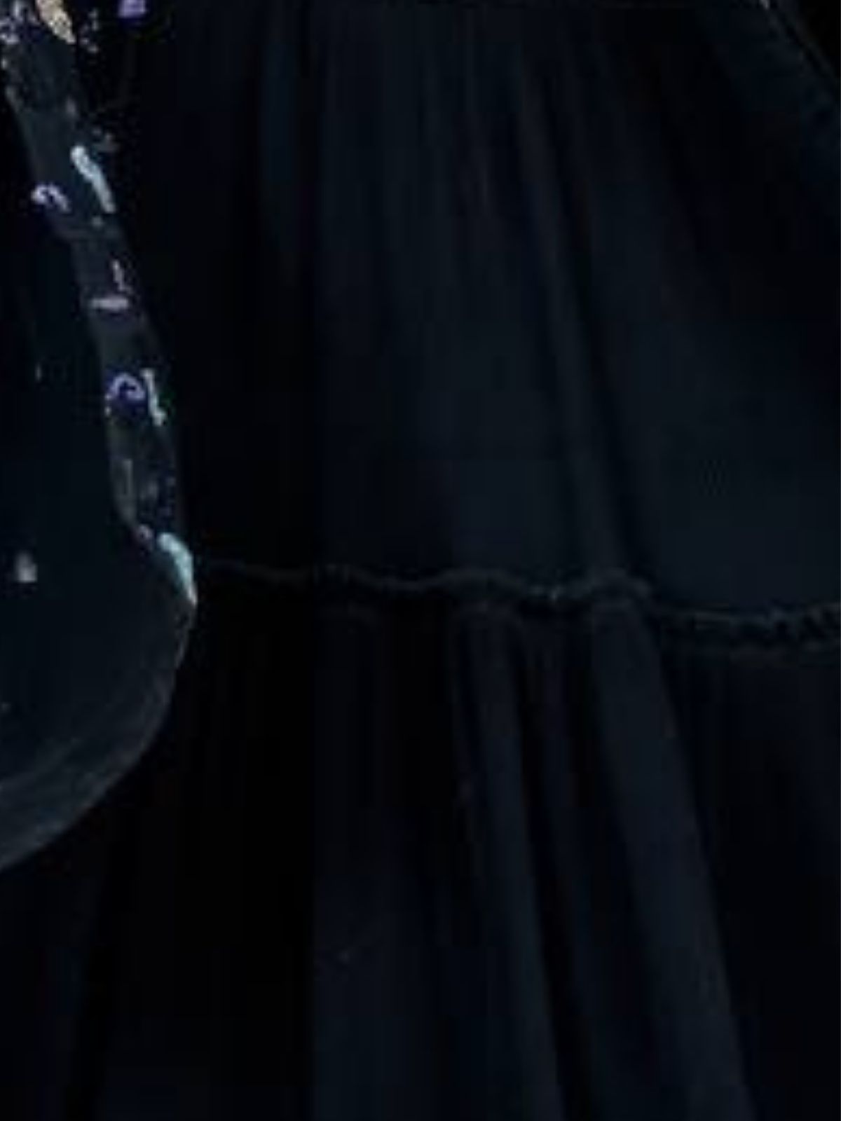 Odette Black Georgette Embroidered Semi-Stitched lehenga For Women