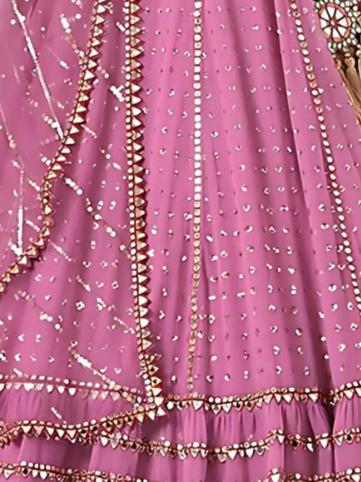Odette Purple Georgette Embellished Semi-Stitched lehenga For Women