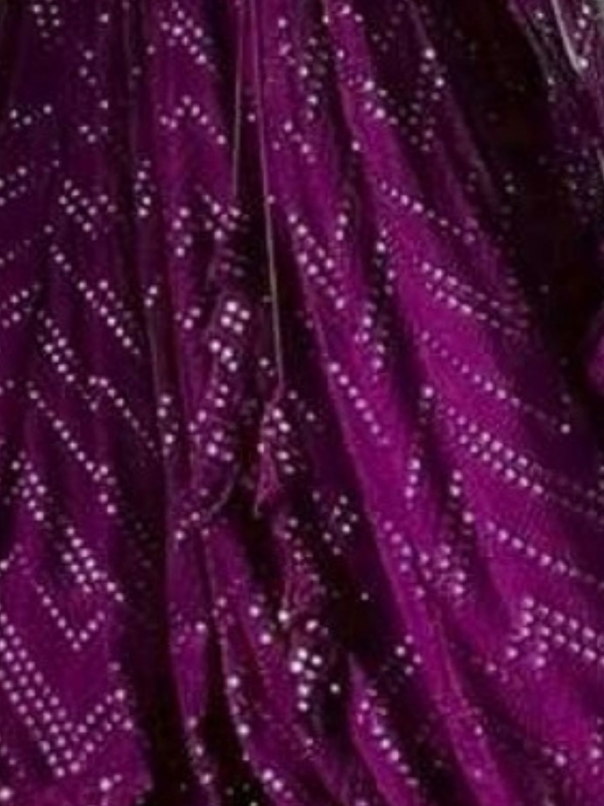 Odette Wine Georgette Embellished Semi-Stitched Lehenga For Women