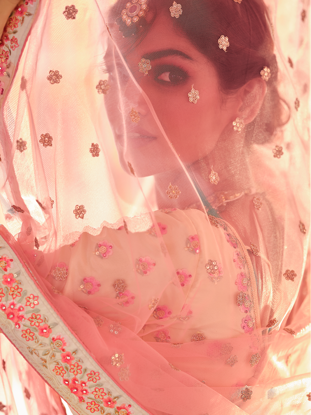 Odette Women Beige Embroidered Crepe Semi Stitched Lehenga With Unstitched Blouse