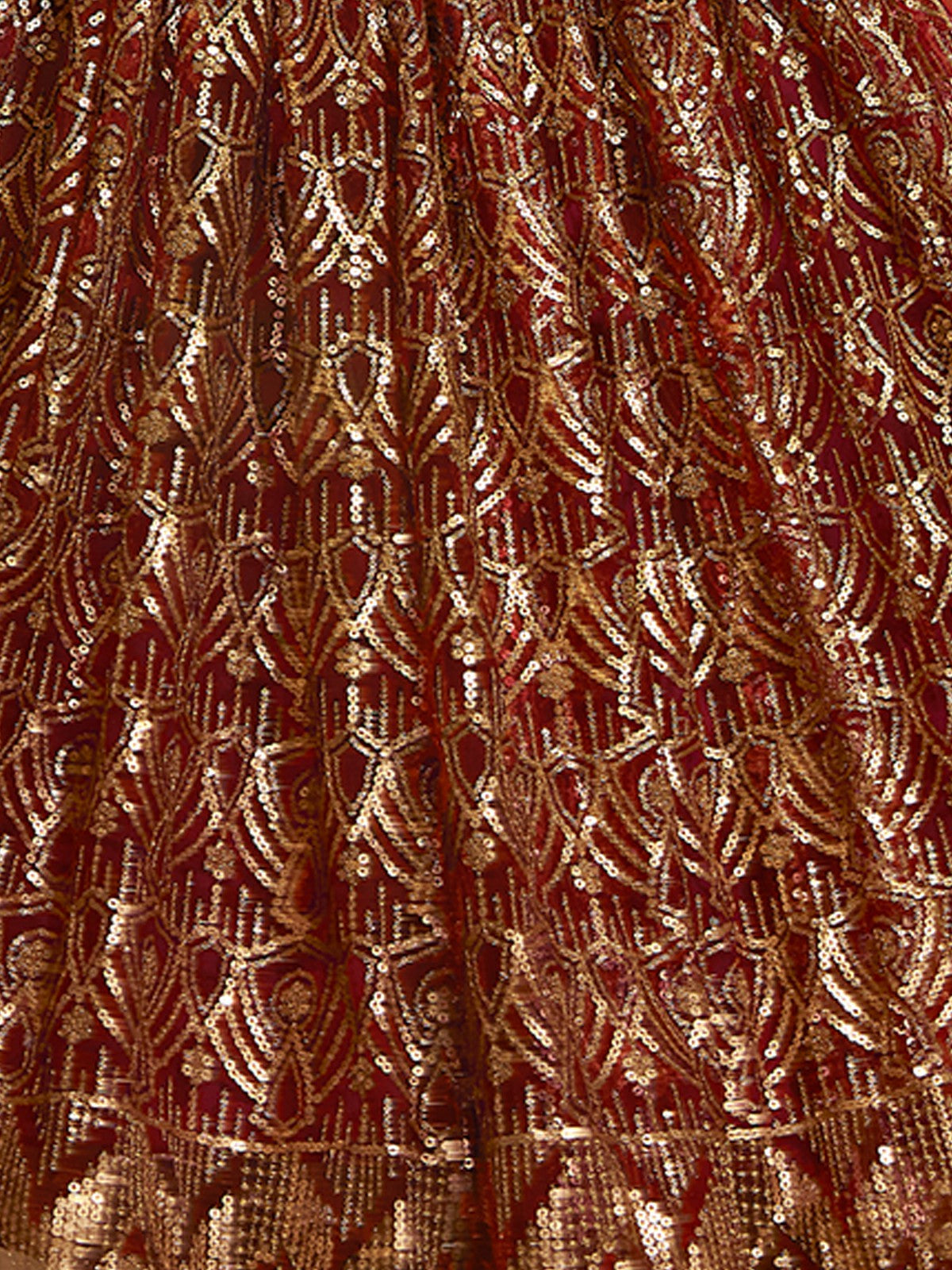 Odette Maroon Embellished Soft Net Semi Stitched Lehenga With Blouse For Women