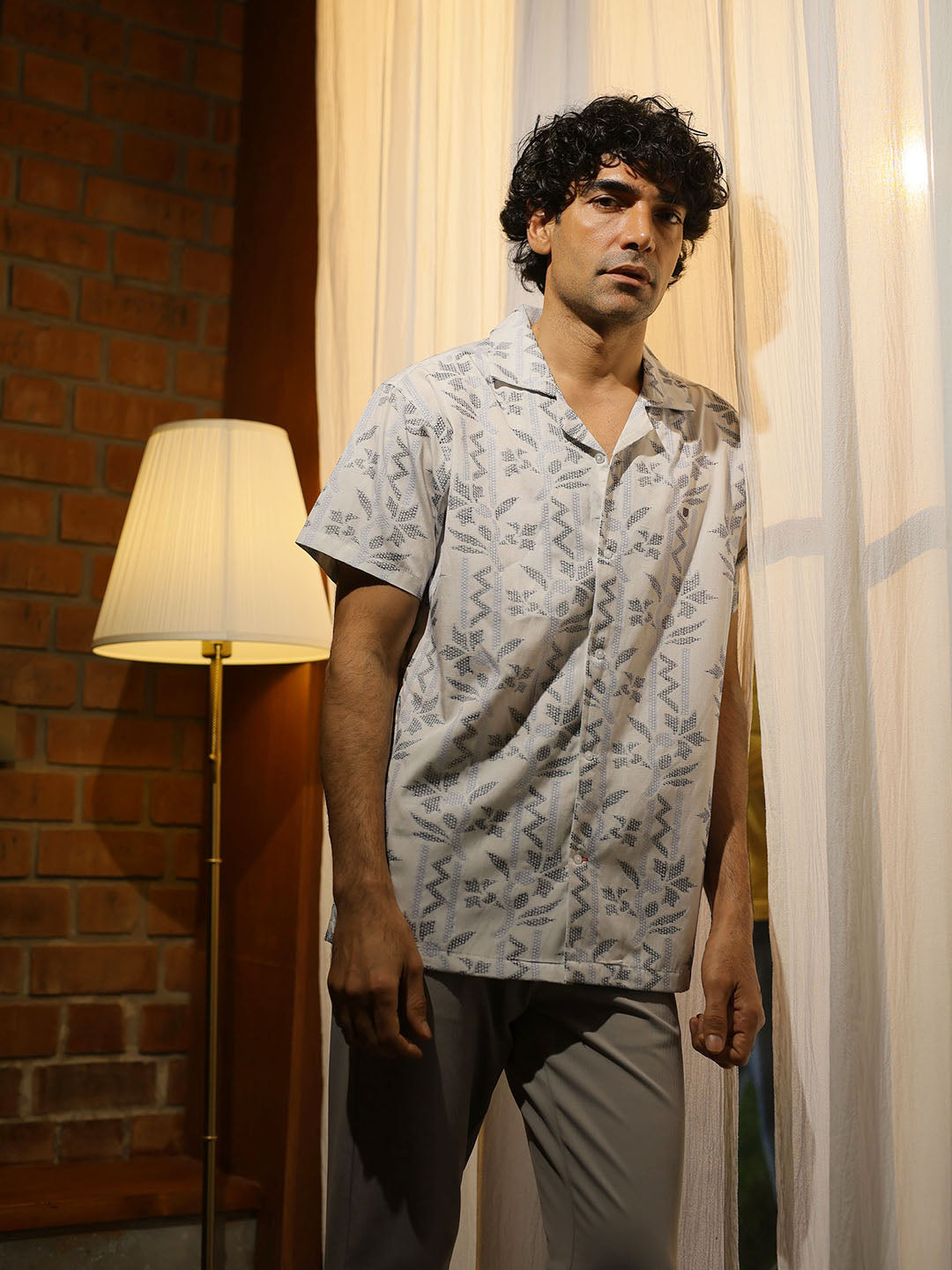 White Printed Casual Shirt