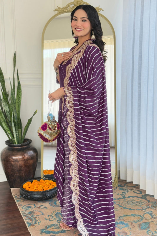 Art Silk Embroidered Straight Cut Kurti Set