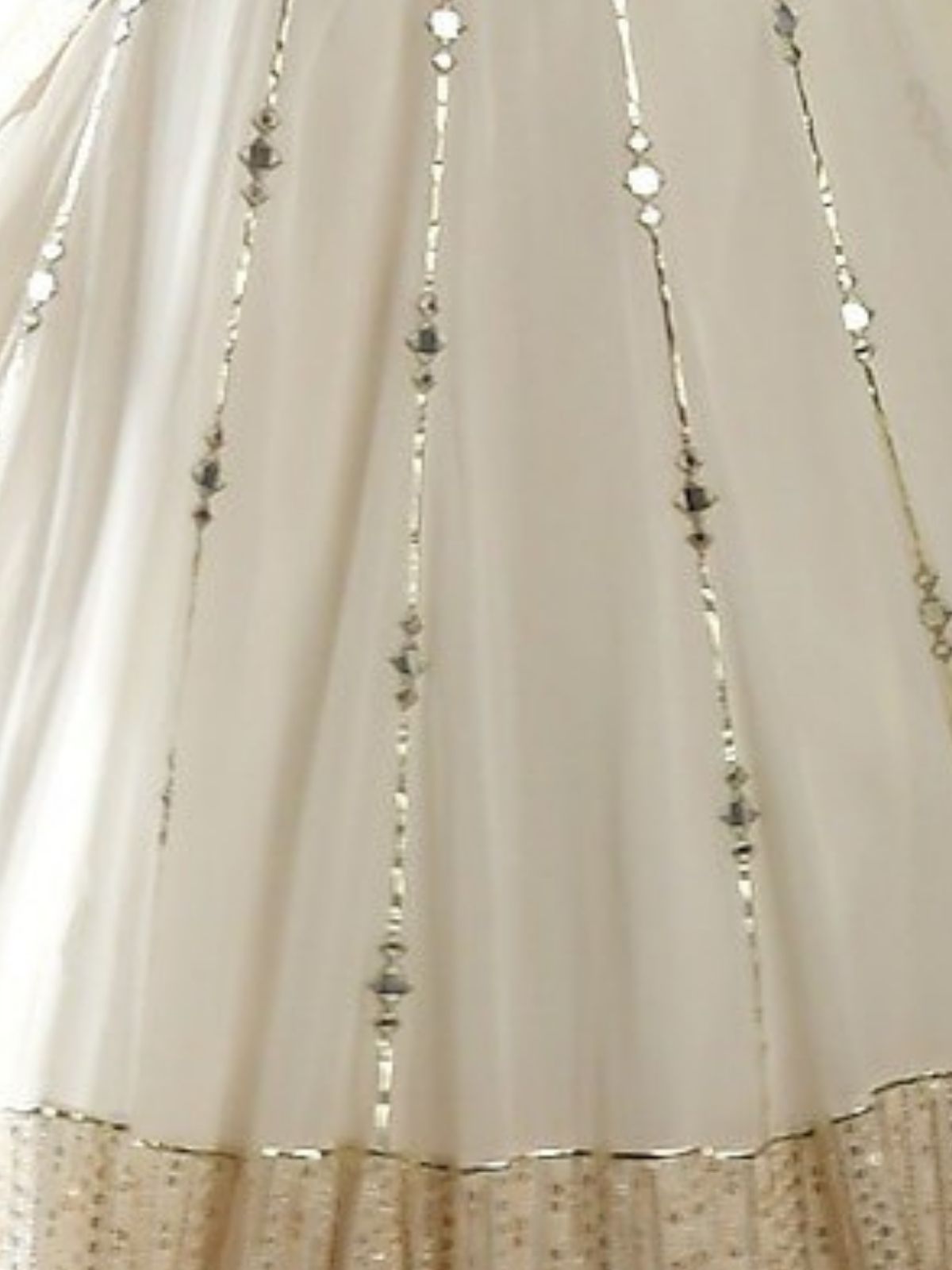 Odette White Georgette Embellished Semi-Stitched Lehenga For Women