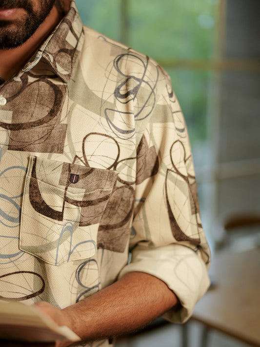 Green Printed Casual Shirt