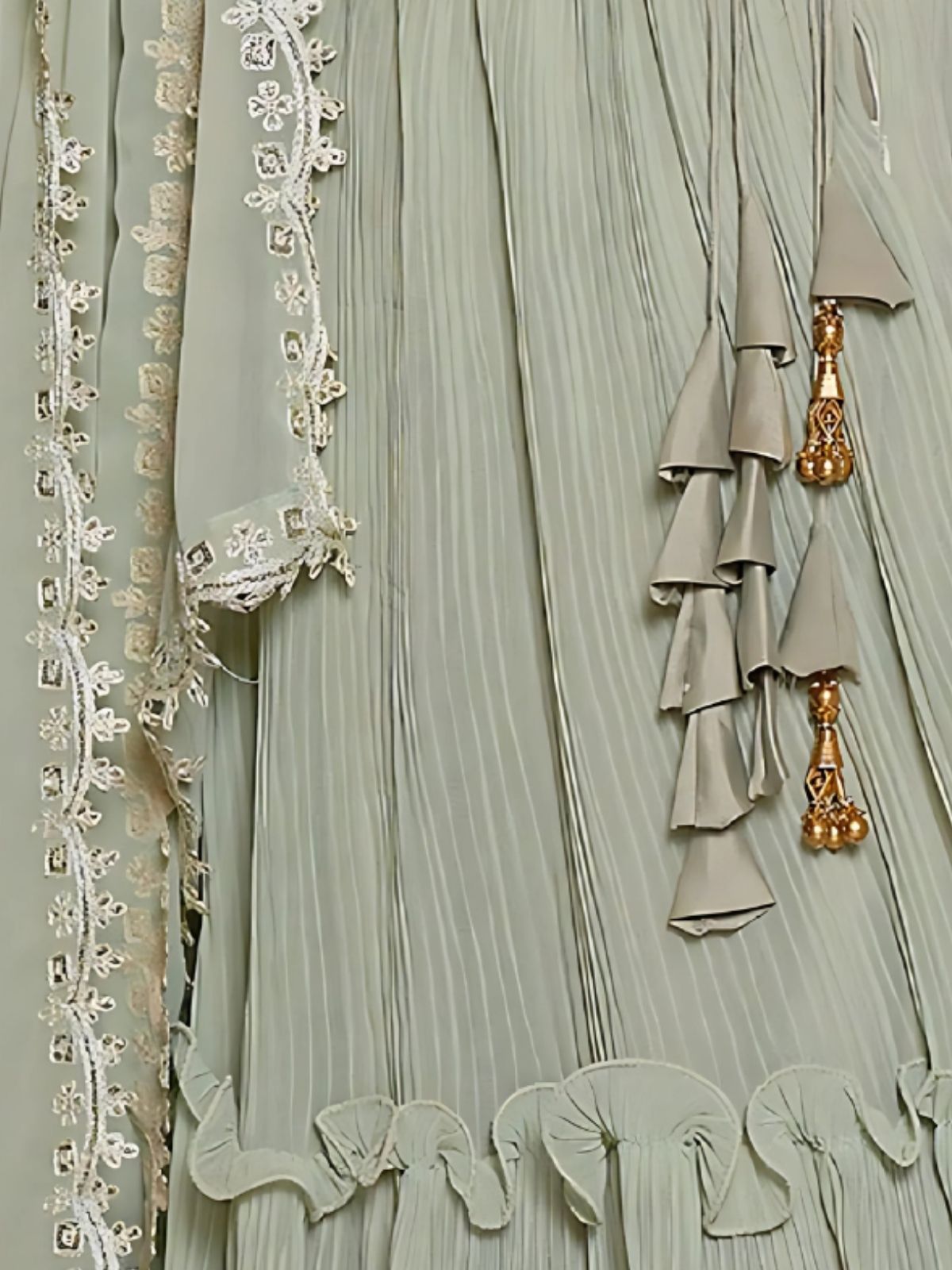 Odette Grey Georgette Embroidered Semi-Stitched Lehenga For Women