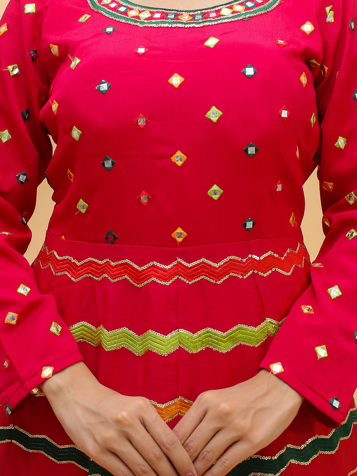 Odette Pink Embroidered Art Silk Stitched Lehenga With Blouse For Women