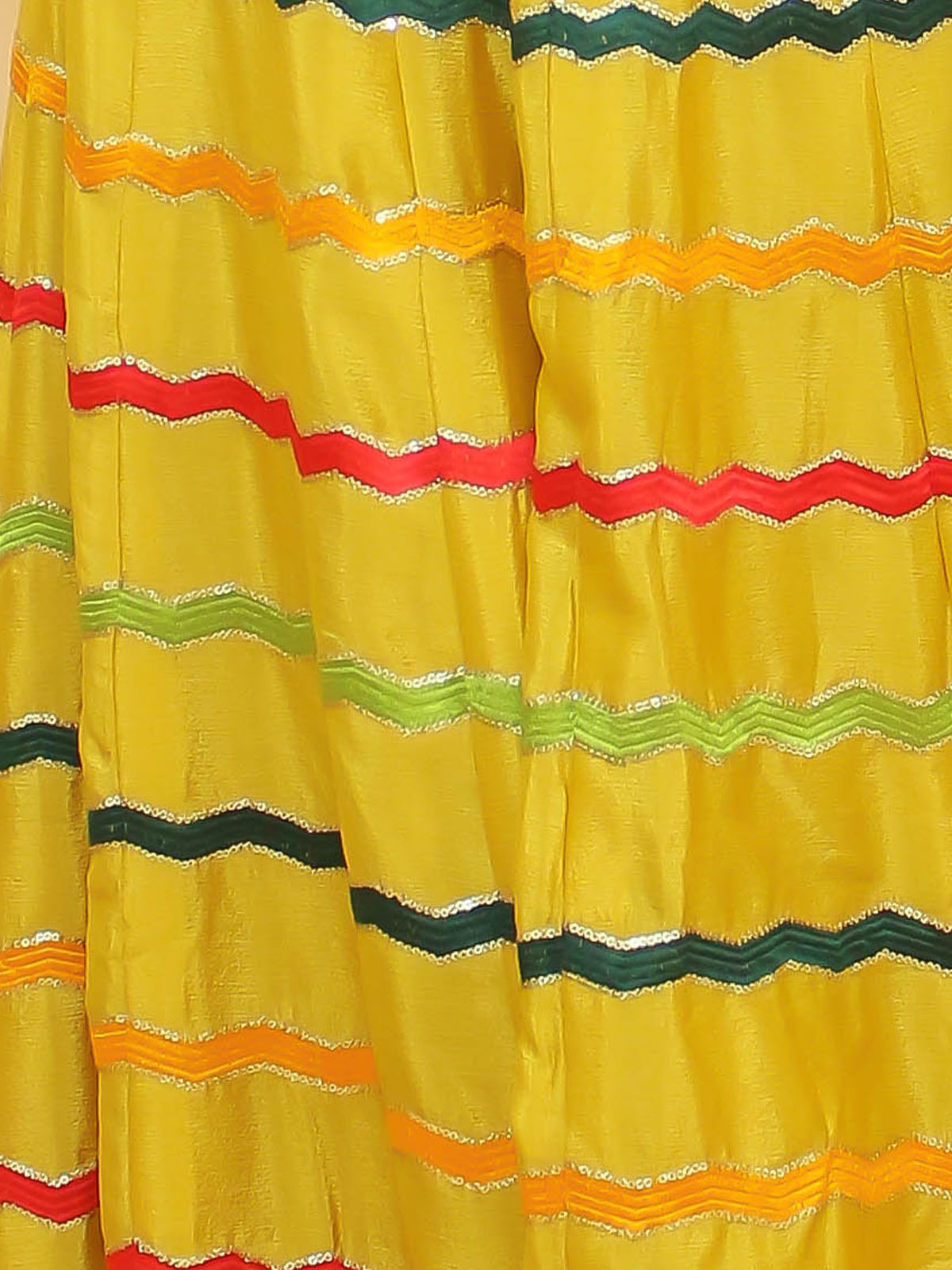 Odette Yellow Embroidered Chinon Stitched Lehenga With Blouse For Women