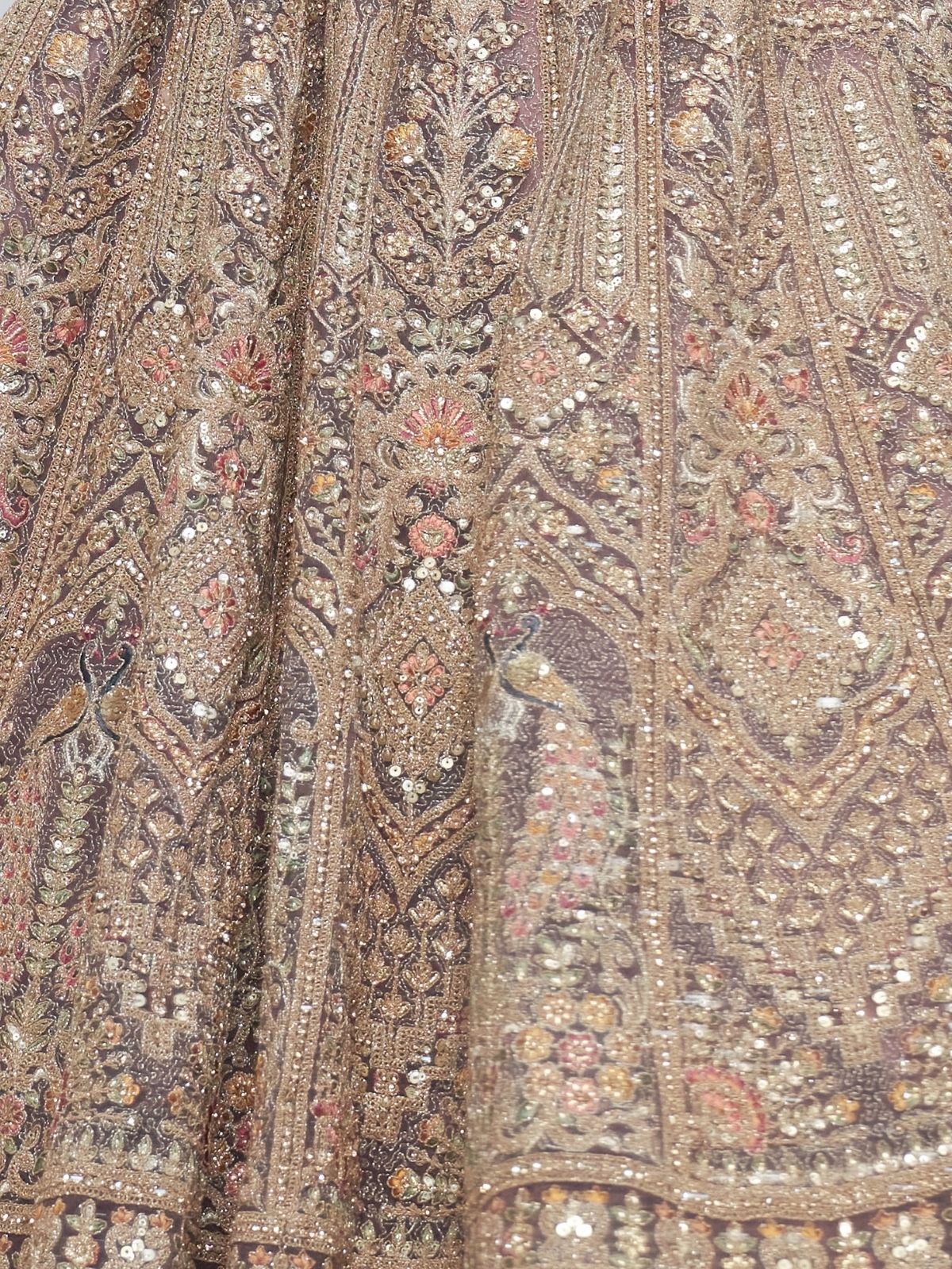 Odette Light Purple Soft Net Embroidered Semi-Stitched Lehenga With Unstitched Blouse For Women