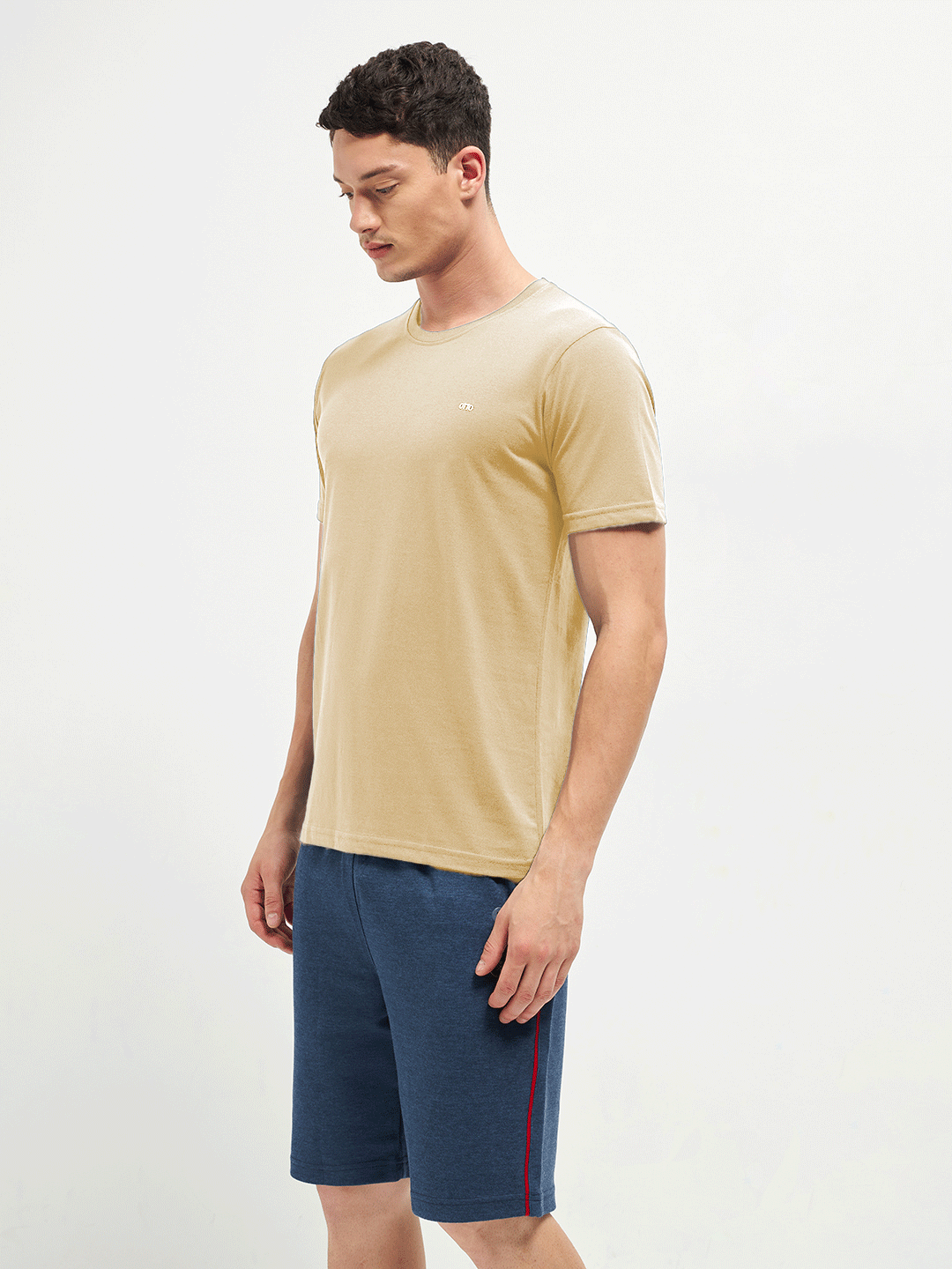 Motto Crew Neck T-Shirt Beige