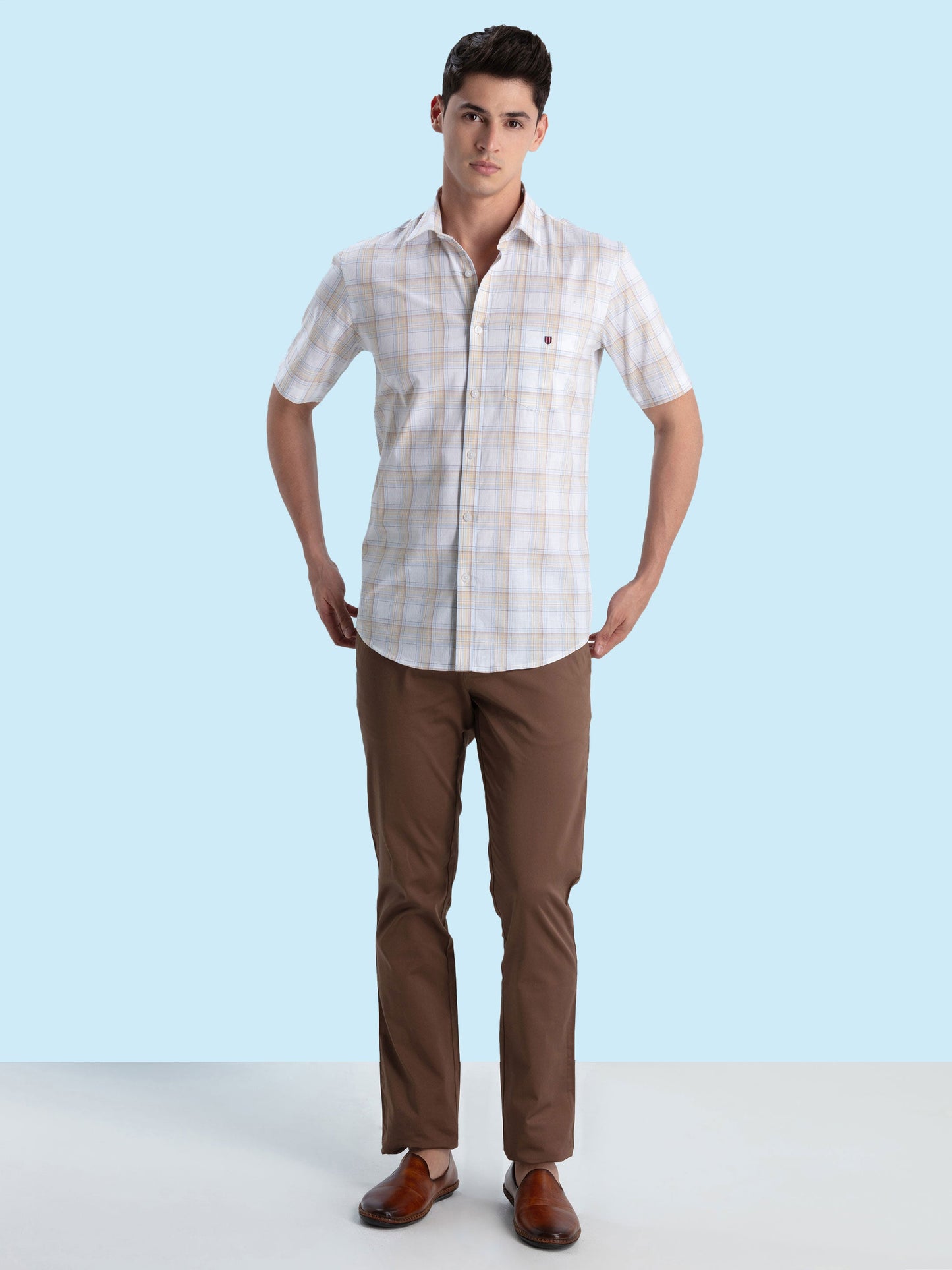 Sand Checked Casual Shirt