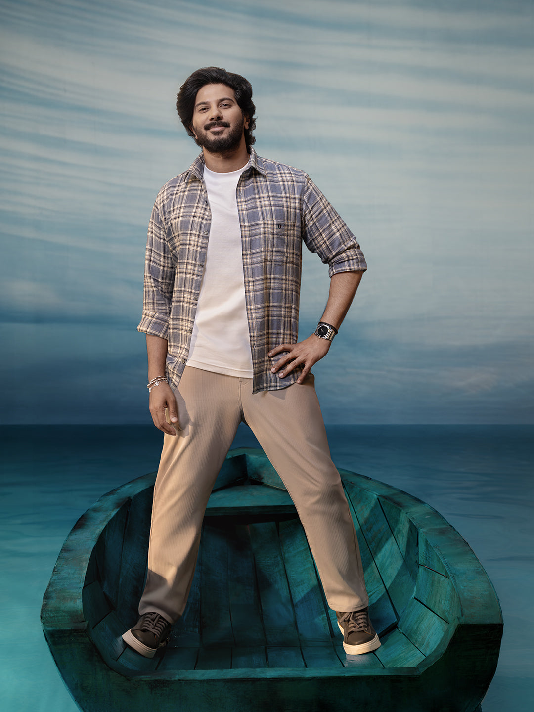 Blue Checked Casual Shirt