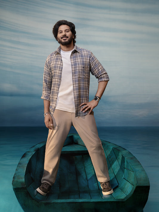 Blue Checked Casual Shirt