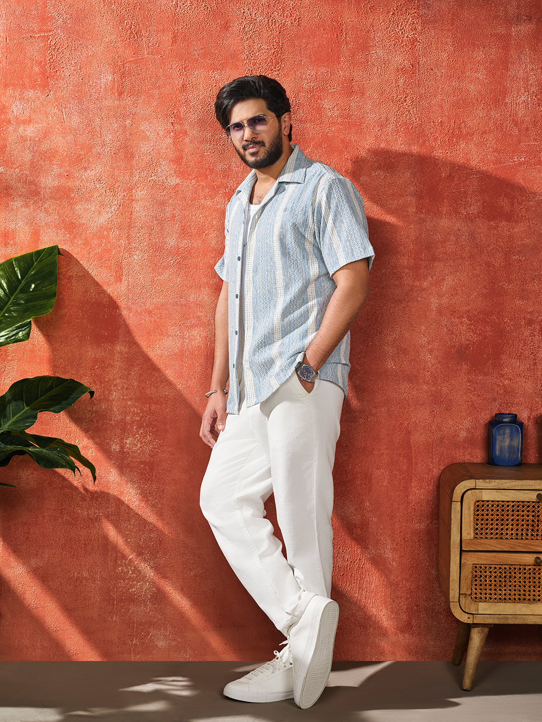 Sky Blue Stripes Casual Shirt