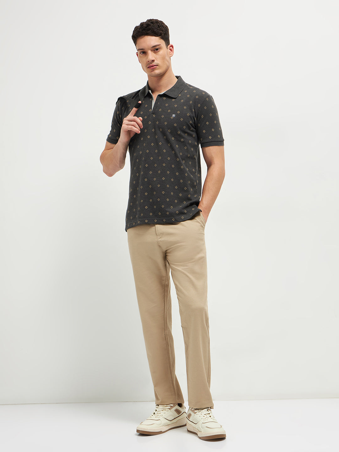 Anthra Printed Polo Casual T Shirt