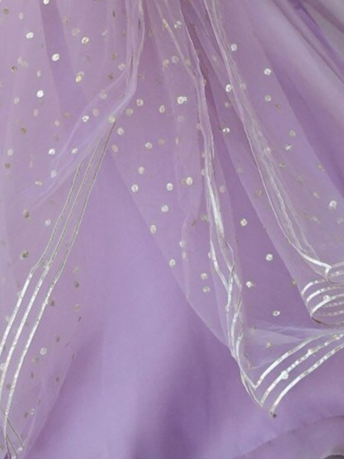 Odette Lavender Organza Net Solid Semi Stitched Lehenga With Unstitched Blouse For Women