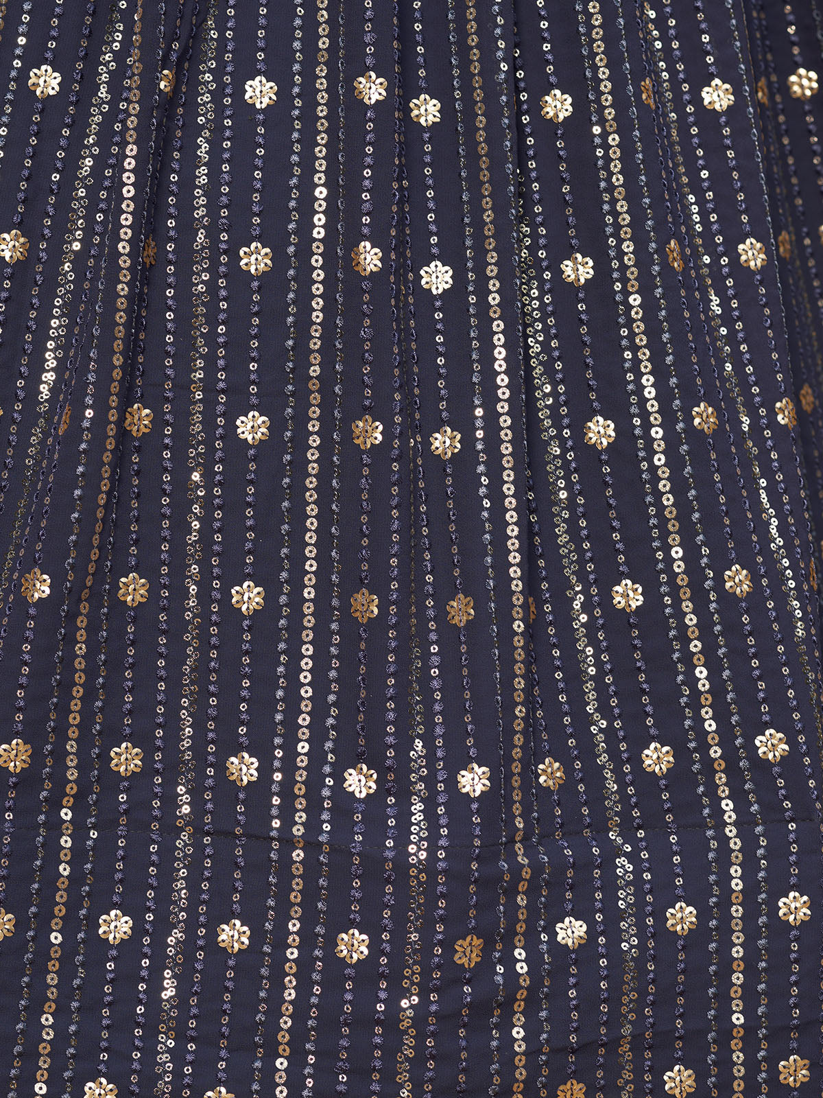 Odette Grey Georgette Embellished Semi Stitched Lehenga With Unstitched Blouse For Women