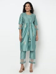 Flared Printed Kurta with Pant Set