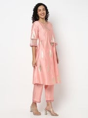 Flared Printed Kurta with Pant Set