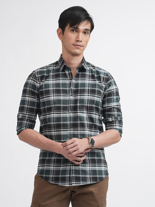 Emerald Green Matt Oxford Checked Shirt