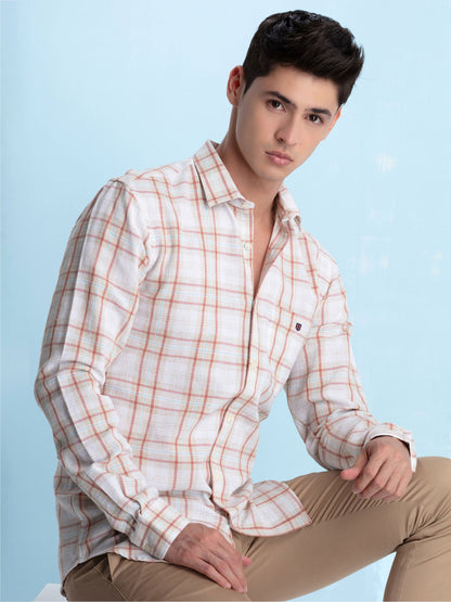 Brick Checked Casual Shirt
