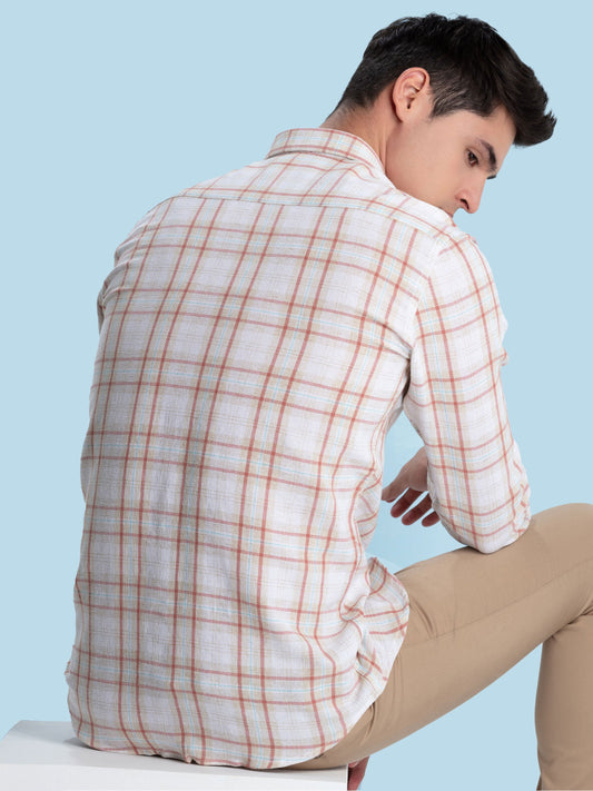 Brick Checked Casual Shirt