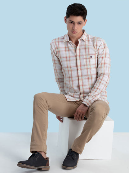 Brick Checked Casual Shirt