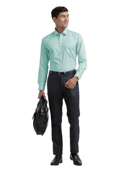 Turquoise Twill Wrinkle Free Solid Shirt