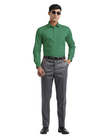 Aqua Green Micro Oxford Solid Shirt