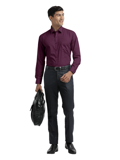 Wine Twill Wrinkle Free Solid Shirt