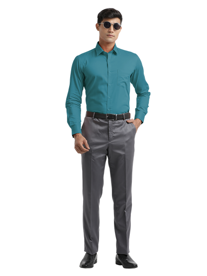 Sky Blue Micro Oxford Solid Shirt