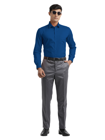 Royal Blue Micro Oxford Solid Shirt