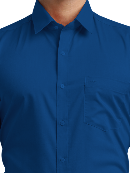 Royal Blue Micro Oxford Solid Shirt