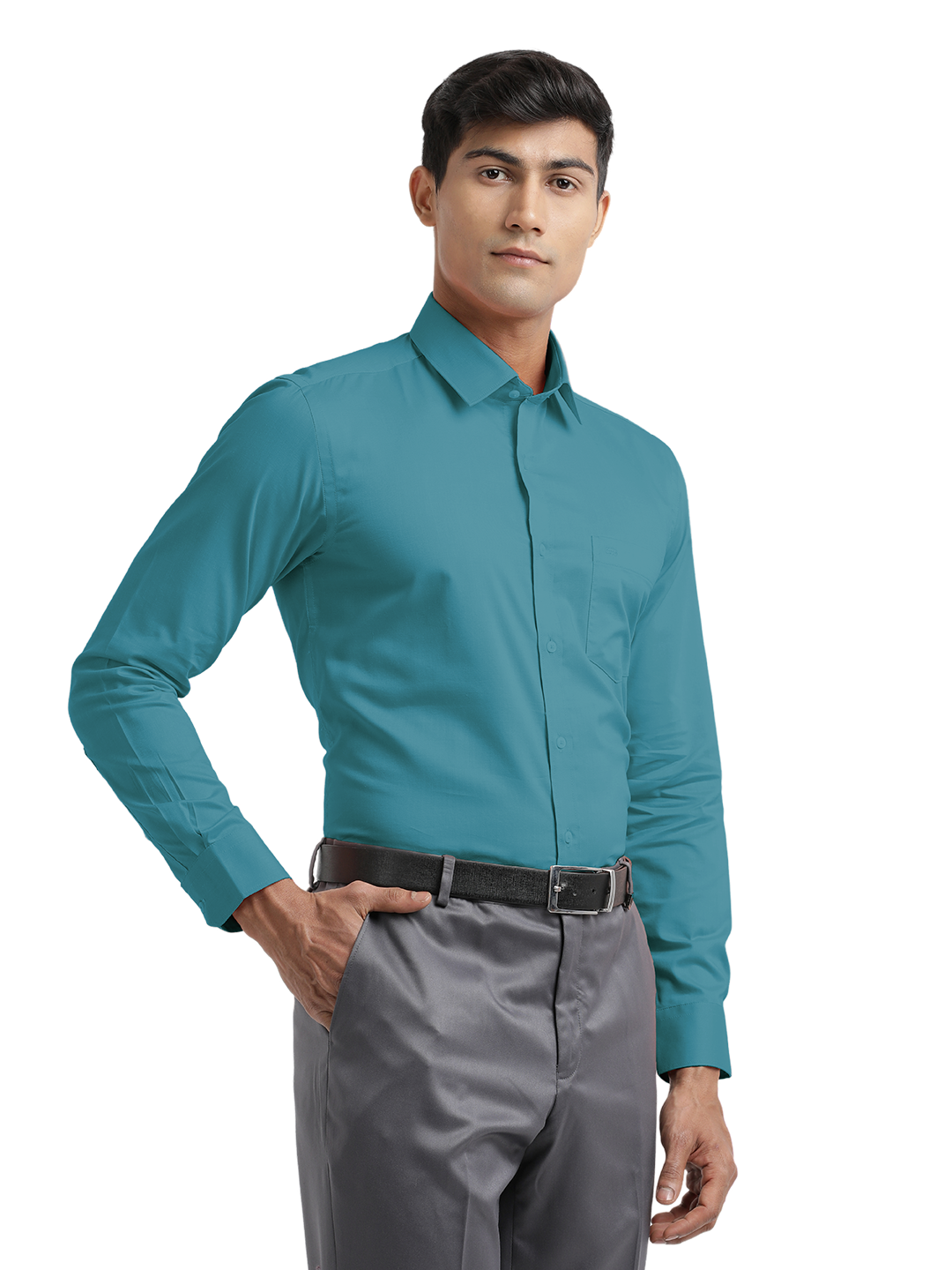 Sky Blue Micro Oxford Solid Shirt