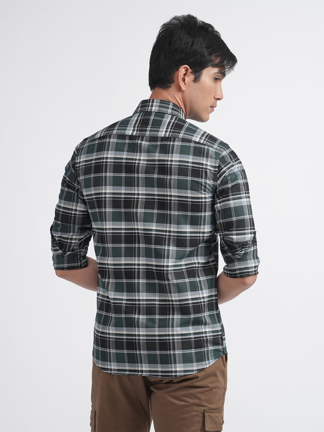 Emerald Green Matt Oxford Checked Shirt